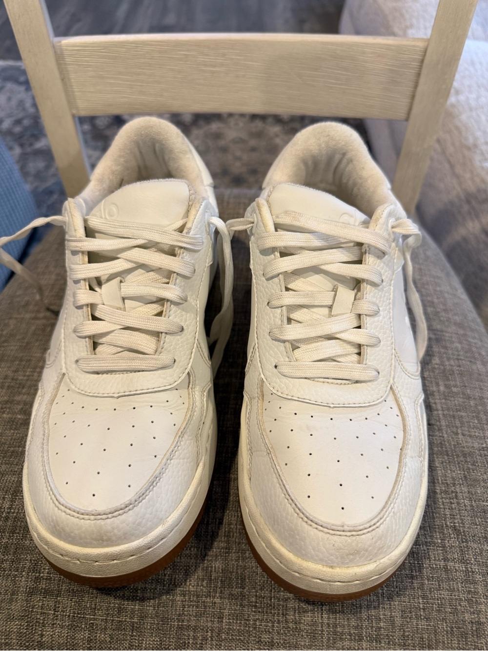 ALO Yoga Women's Off-White Sneakers with Gum Sole